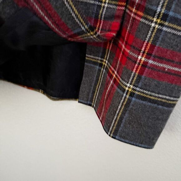 PENDLETON | Vintage Red Gray Yellow Tartan Plaid Pencil Straight Skirt | Size 16 - Picture 3 of 7